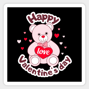 Happy valentines day cute Teddy Bear Lover Magnet